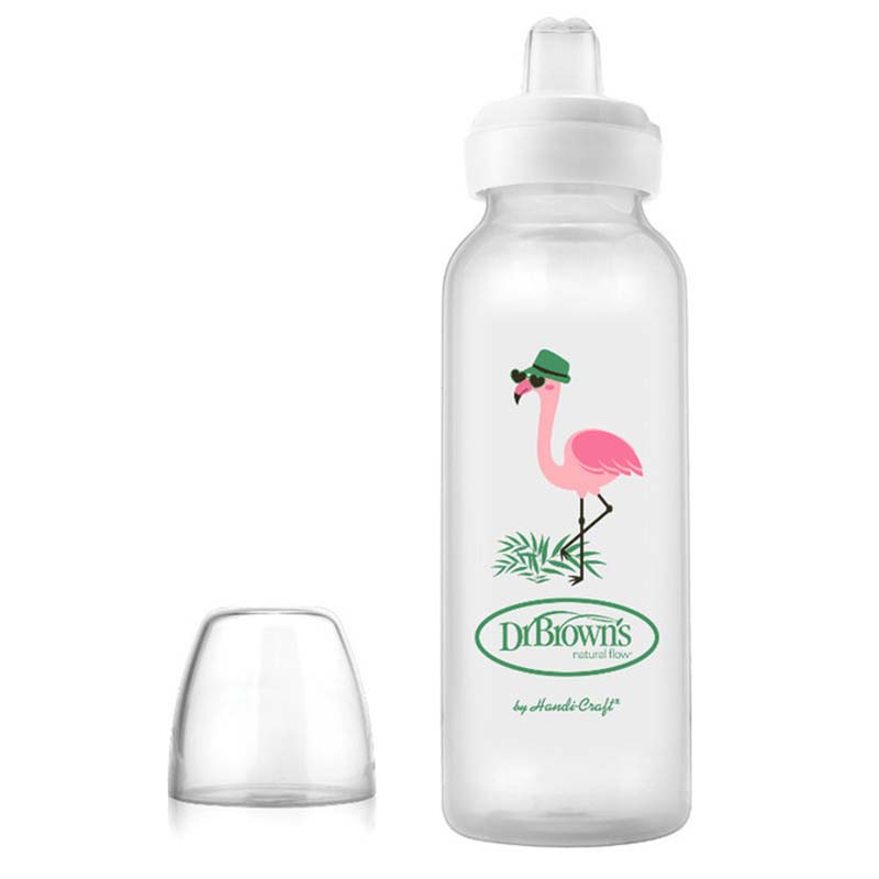 شیشه آبمیوه خوری کودک 250میل طرح فلامینگو dr browns