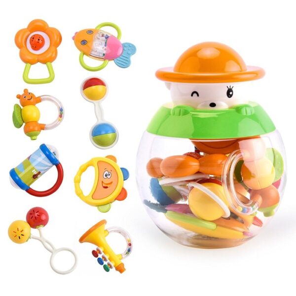 پک جغجغه 8 عددی نوزاد دلقک Biai toys - Image 3