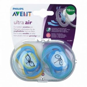 پستانک الترا ایر دو عددی اونت +18ماه مدل شیر و خرس آبی Philips Avent