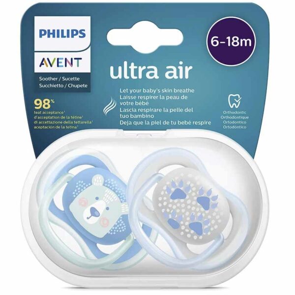 پستانک الترا ایر 6-18 ماه اونت مدل خرس آبی Philips Avent - Image 2