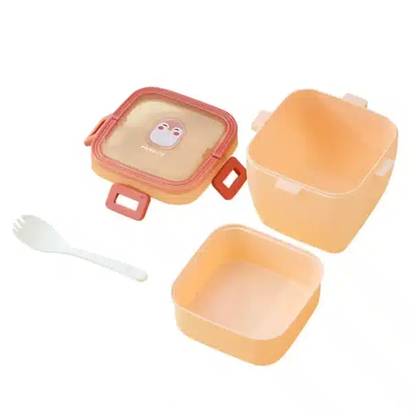 ظرف غذا همراه چنگال 800 میل طرح دار لانچ باکس LUNCH BOX - Image 5