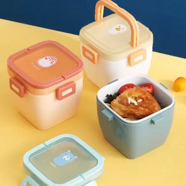 ظرف غذا همراه چنگال 800 میل طرح دار لانچ باکس LUNCH BOX - Image 6