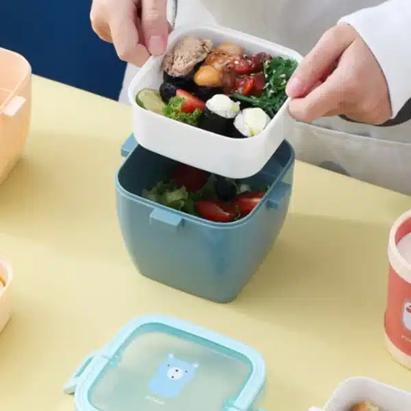 ظرف غذا همراه چنگال 800 میل طرح دار لانچ باکس LUNCH BOX - Image 9