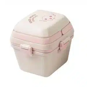 ظرف غذا بامبو دو طبقه کودک با قاشق Lunch Box