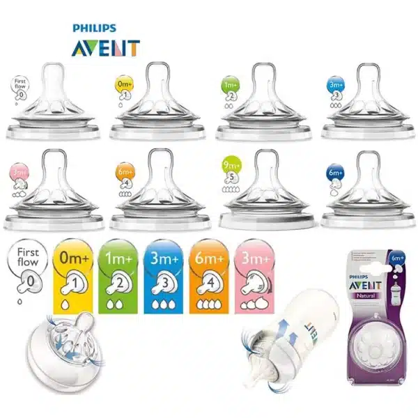 سر شیشه نچرال +6 ماه فیلیپس اونت Philips Avent بسته دو عددی - Image 4